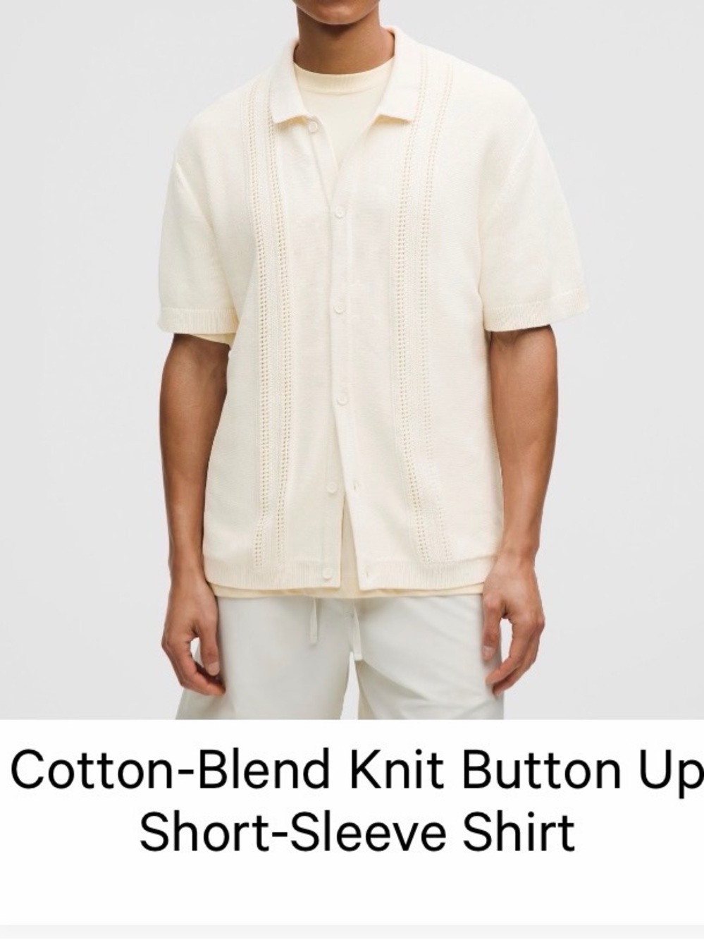 Cotton-Blend Knit Button Up - Short-Sleeve Shirt
